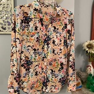 Express Floral Button Front Shirt